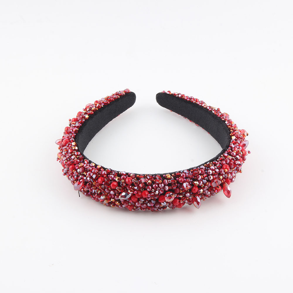 Women's Simple Style Color Block Plastic Inlay Rhinestones Hair Band display picture 3