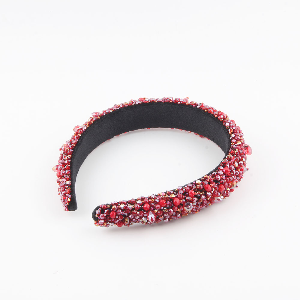 Women's Simple Style Color Block Plastic Inlay Rhinestones Hair Band display picture 4