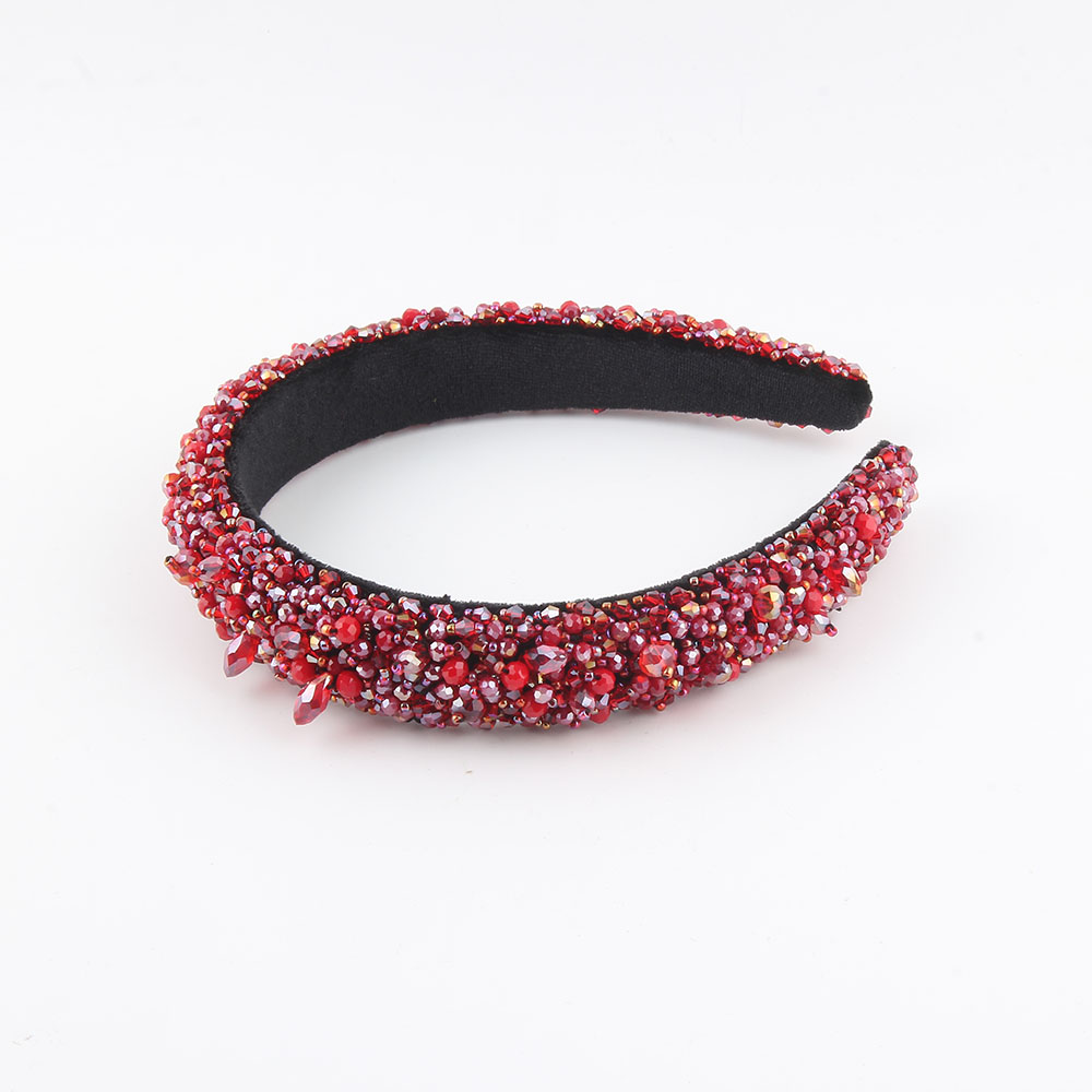 Women's Simple Style Color Block Plastic Inlay Rhinestones Hair Band display picture 2