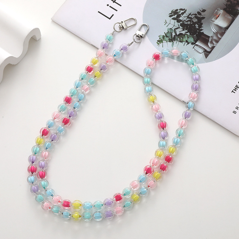 Simple Style Geometric Arylic Beaded Chain Mobile Phone Chain display picture 3