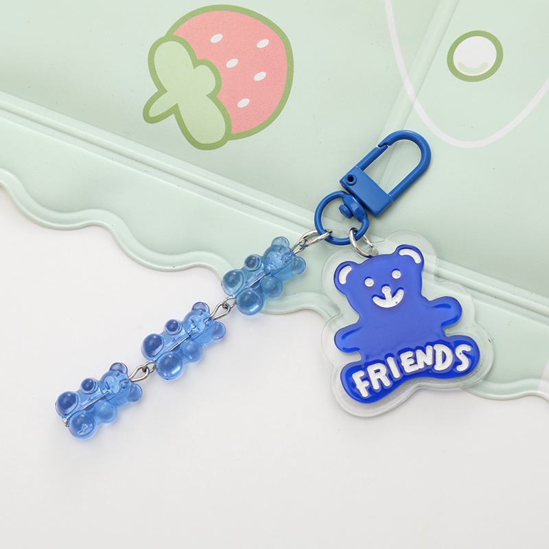 Cute Simple Style Bear Arylic Chain Bag Pendant Keychain display picture 5