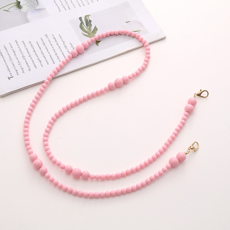 Simple Style Solid Color Bow Knot Arylic Nylon Beaded Mobile Phone Chain display picture 3