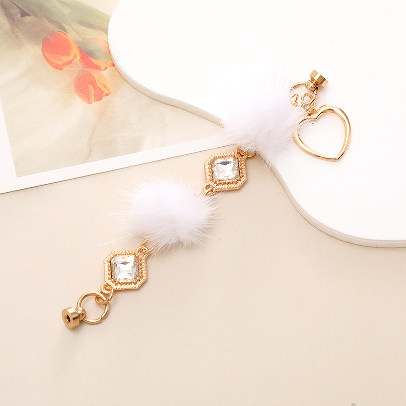IG Style Sweet Round Flower Hairball Plating Inlay Rhinestones Pearl Mobile Phone Chain display picture 3