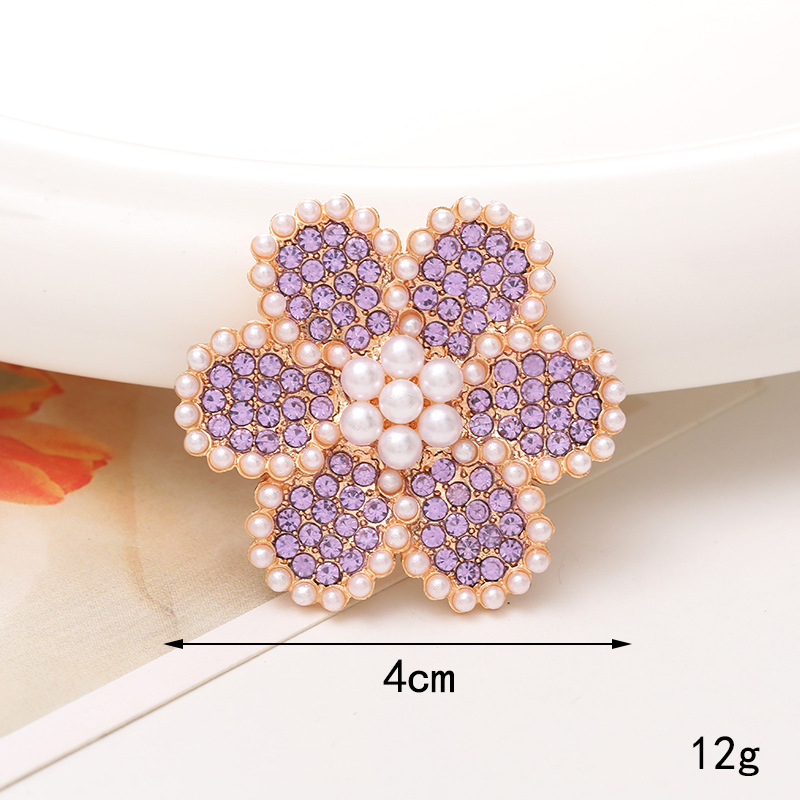 1 Pièce 40*40mm 48*48mm 5*45mm Alliage Strass Perle Fleur DIY Accessoires display picture 2