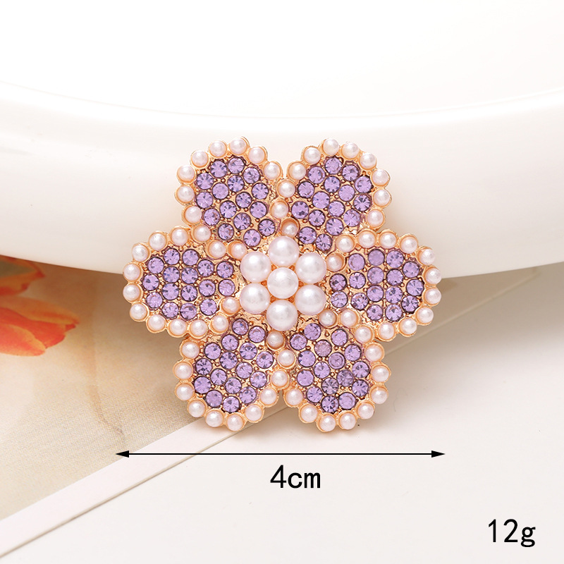 1 Piece 40*40mm 48*48mm 5*45mm Alloy Rhinestones Pearl Flower DIY Accessories display picture 2