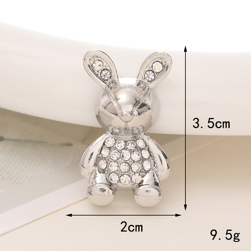 1 Piece 20*35mm 25*48mm 55*45mm Alloy Rhinestones Rabbit Heart Shape Crown Polished DIY Accessories display picture 3