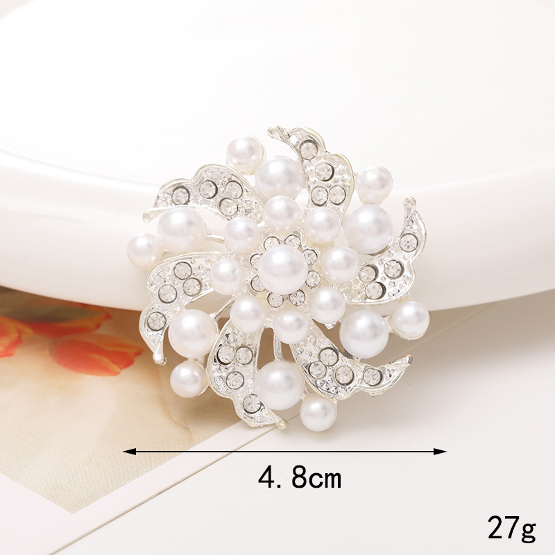1 Piece 40*40mm 48*48mm 5*45mm Alloy Rhinestones Pearl Flower DIY Accessories display picture 4