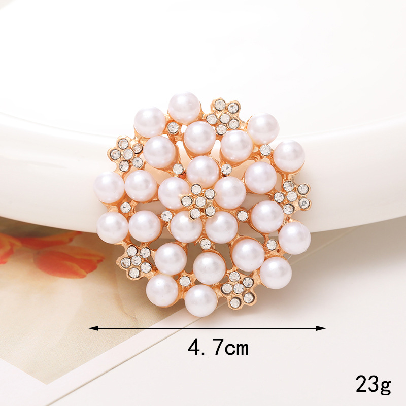 1 Piece 40*40mm 48*48mm 5*45mm Alloy Rhinestones Pearl Flower DIY Accessories display picture 5