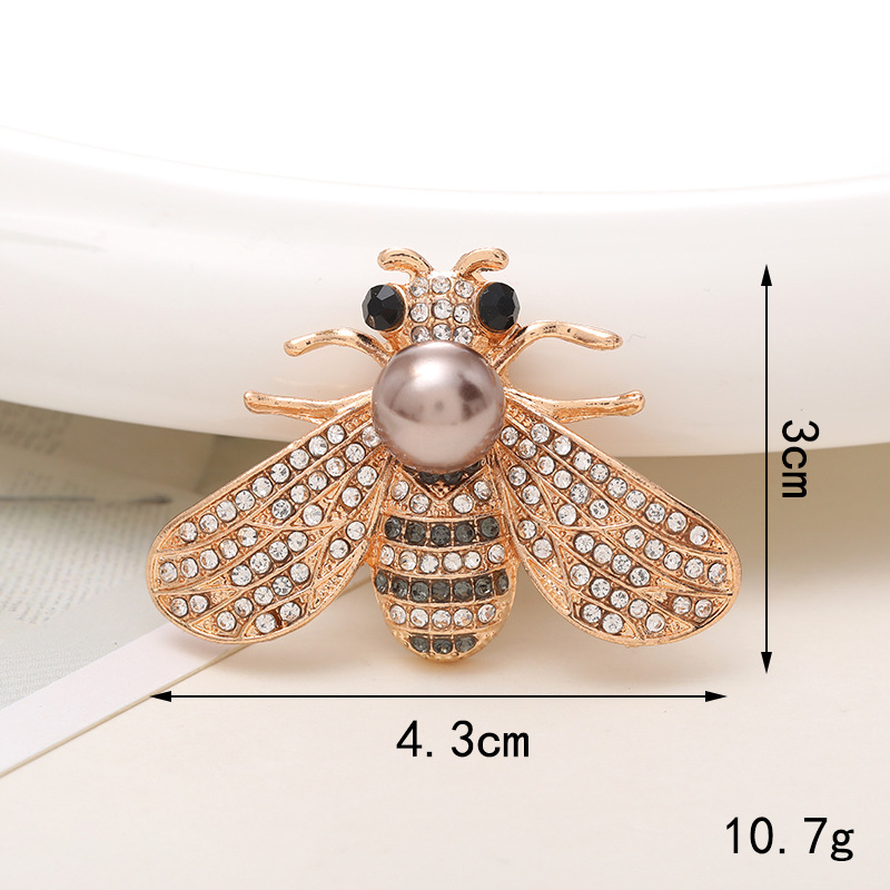 1 Piece 18 * 23mm 43*30mm 46*35mm Alloy Rhinestones Pearl Bee Polished Pendant display picture 8