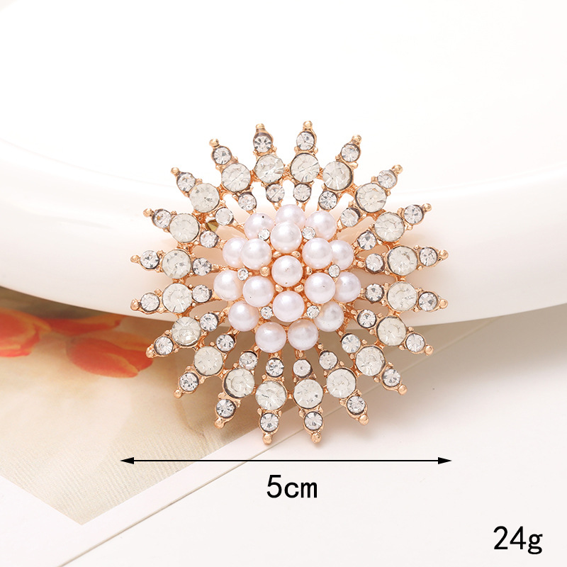 1 Piece 40*40mm 48*48mm 5*45mm Alloy Rhinestones Pearl Flower DIY Accessories display picture 7