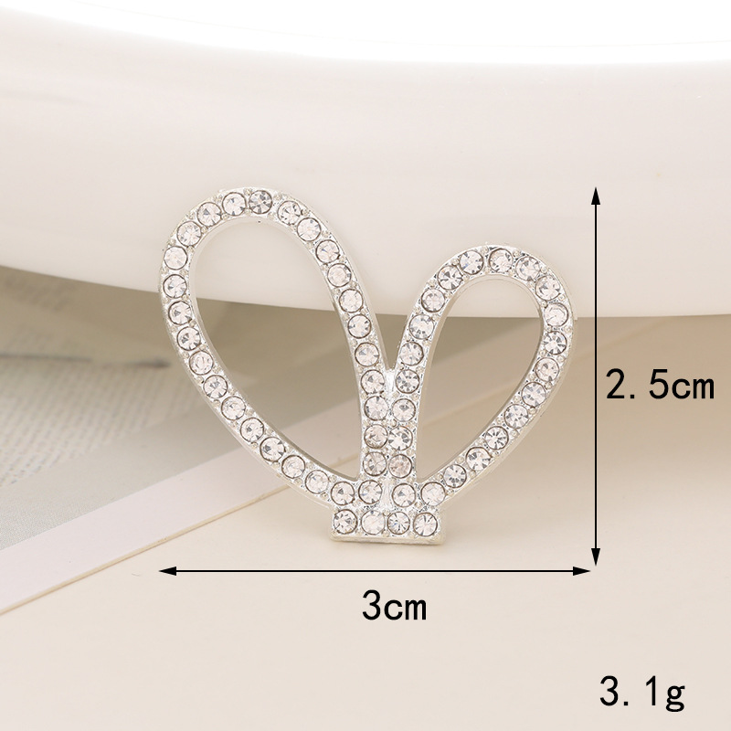 1 Piece 20*35mm 25*48mm 55*45mm Alloy Rhinestones Rabbit Heart Shape Crown Polished DIY Accessories display picture 7
