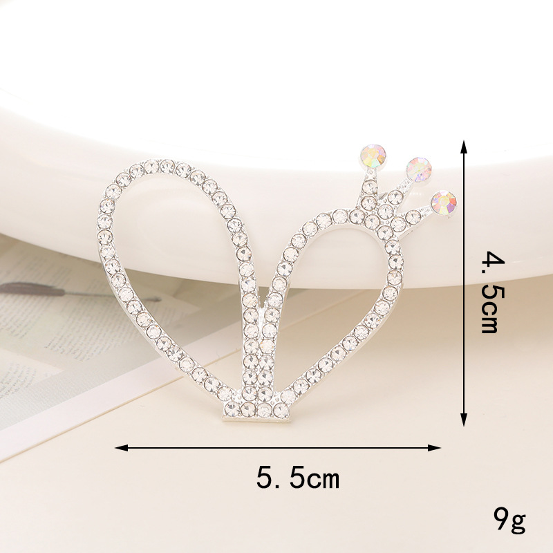 1 Piece 20*35mm 25*48mm 55*45mm Alloy Rhinestones Rabbit Heart Shape Crown Polished DIY Accessories display picture 8