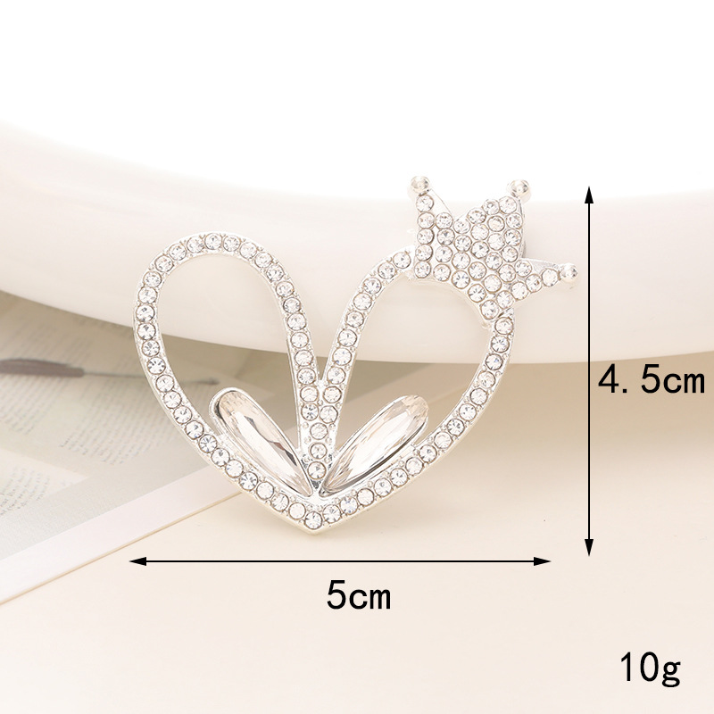 1 Piece 20*35mm 25*48mm 55*45mm Alloy Rhinestones Rabbit Heart Shape Crown Polished DIY Accessories display picture 9