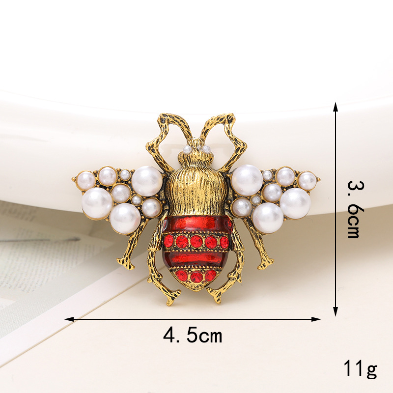 1 Piece 18 * 23mm 43*30mm 46*35mm Alloy Rhinestones Pearl Bee Polished Pendant display picture 18