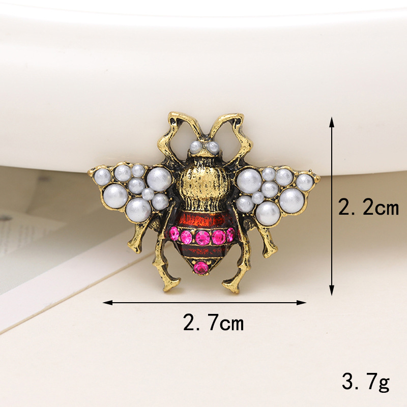 1 Piece 18 * 23mm 43*30mm 46*35mm Alloy Rhinestones Pearl Bee Polished Pendant display picture 21