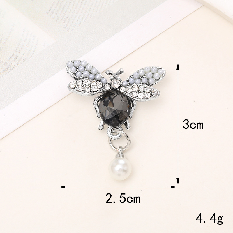 1 Piece 18 * 23mm 43*30mm 46*35mm Alloy Rhinestones Pearl Bee Polished Pendant display picture 22