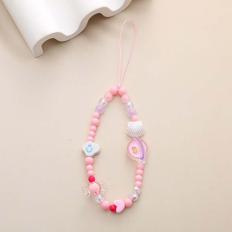 Cute Little Bear Flower Arylic Plastic Buckle Nylon Beaded Mobile Phone Chain display picture 11