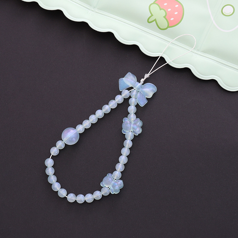 Cute Simple Style Clouds Arylic Nylon Metal Button Beaded Mobile Phone Chain display picture 8