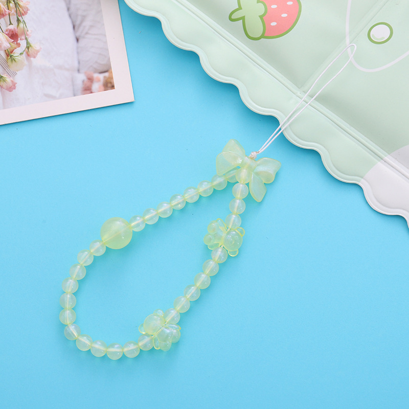 Cute Simple Style Clouds Arylic Nylon Metal Button Beaded Mobile Phone Chain display picture 11