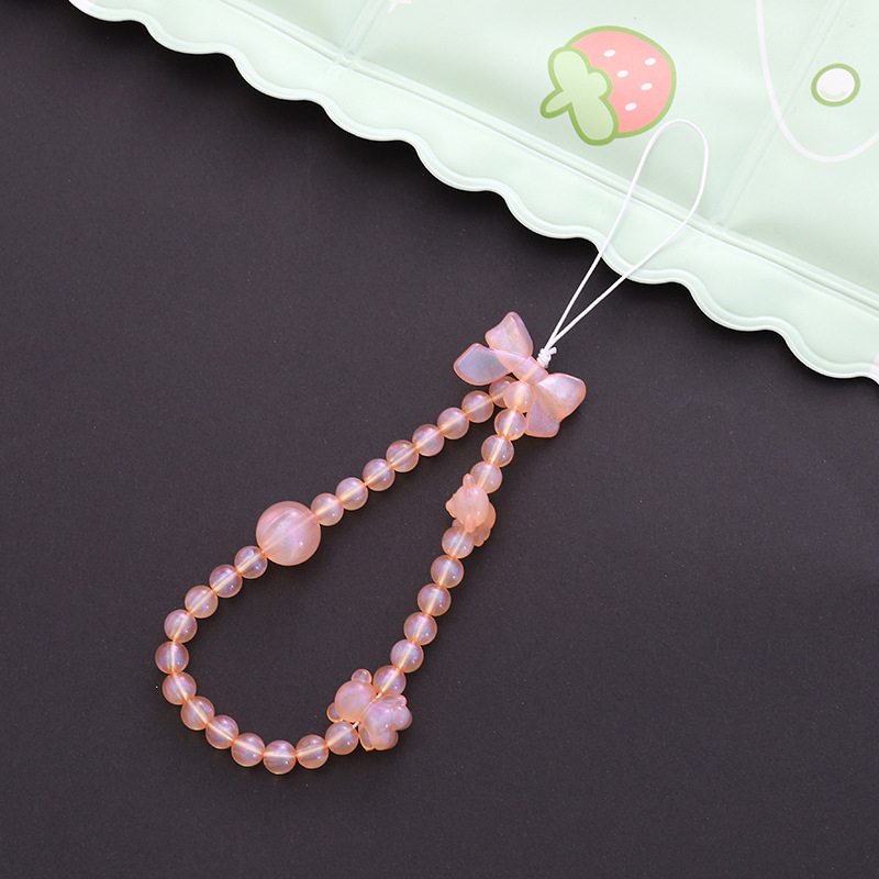 Cute Simple Style Clouds Arylic Nylon Metal Button Beaded Mobile Phone Chain display picture 12
