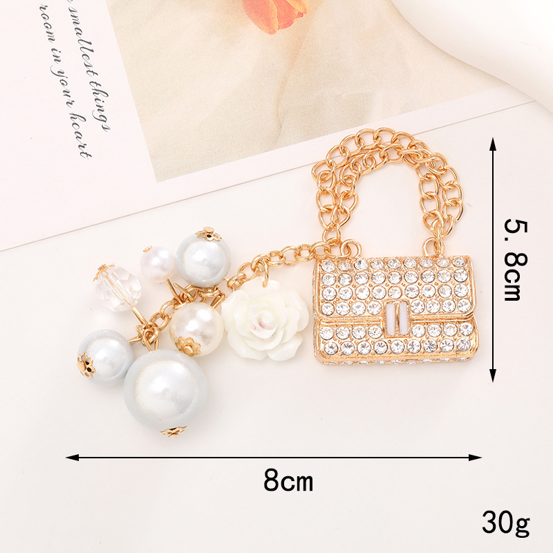 1 Pièce 35*58mm 40*43mm 43*62mm Alliage Strass Perle Sac Pendentif display picture 2