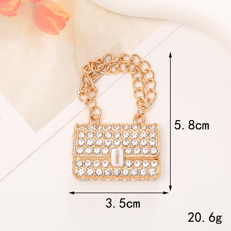 1 Pièce 35*58mm 40*43mm 43*62mm Alliage Strass Perle Sac Pendentif display picture 3