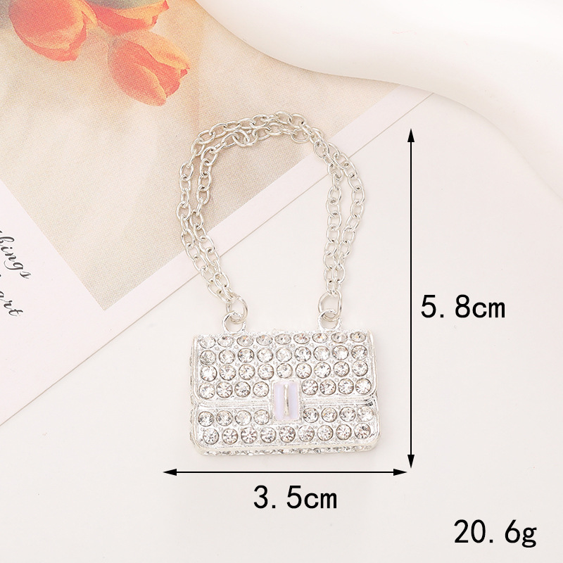 1 Pièce 35*58mm 40*43mm 43*62mm Alliage Strass Perle Sac Pendentif display picture 4
