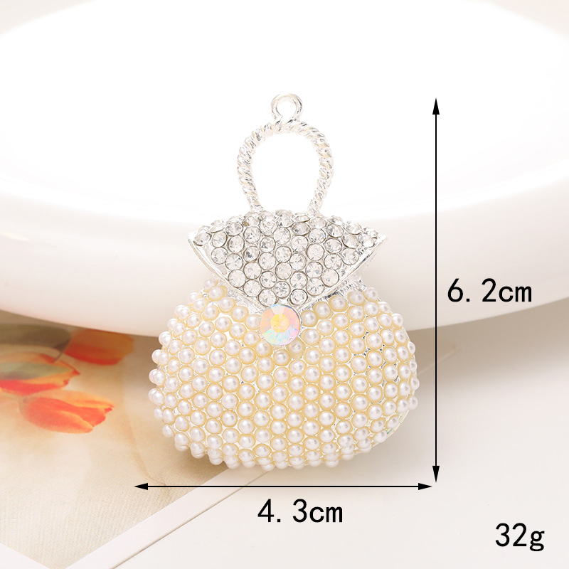 1 Pièce 35*58mm 40*43mm 43*62mm Alliage Strass Perle Sac Pendentif display picture 7