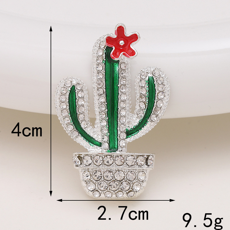 1 Pièce 27*40mm 33*57mm 35*35mm Alliage De Zinc Strass Perle Cactus Brillant DIY Accessoires display picture 3