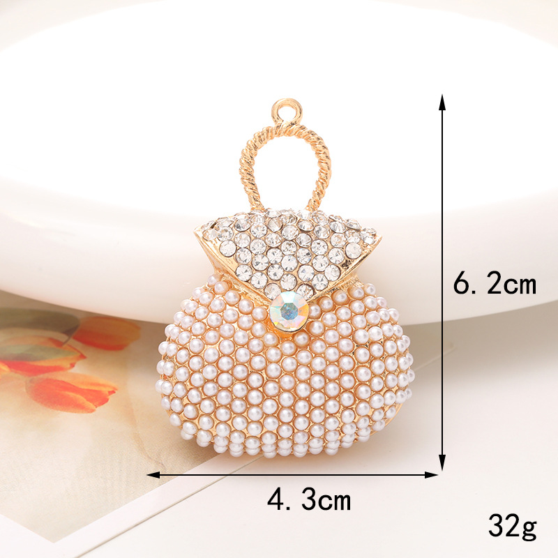 1 Pièce 35*58mm 40*43mm 43*62mm Alliage Strass Perle Sac Pendentif display picture 8