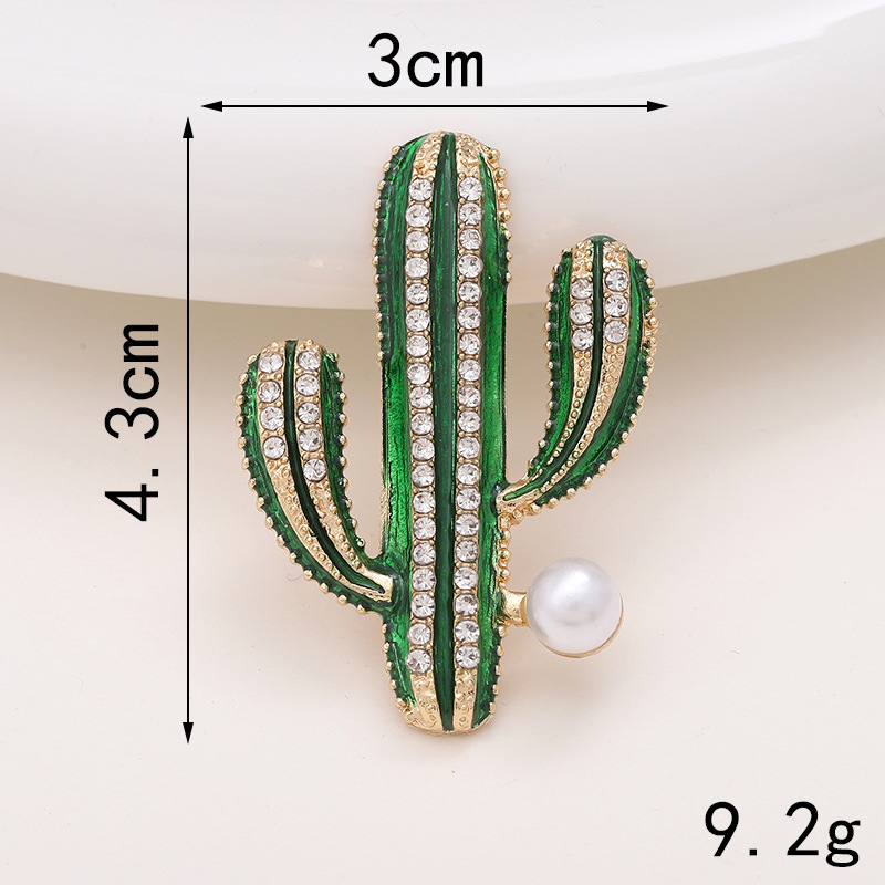 1 Pièce 27*40mm 33*57mm 35*35mm Alliage De Zinc Strass Perle Cactus Brillant DIY Accessoires display picture 10