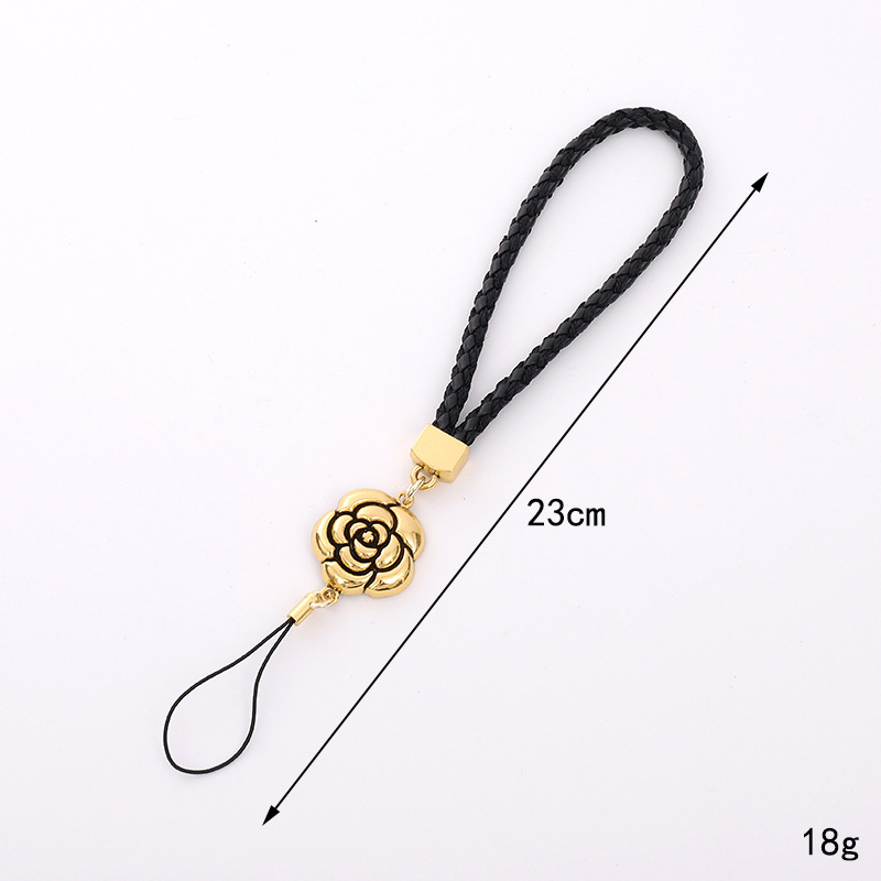 Elegant Sweet Flower Pu Leather Alloy Plating Mobile Phone Chain display picture 1