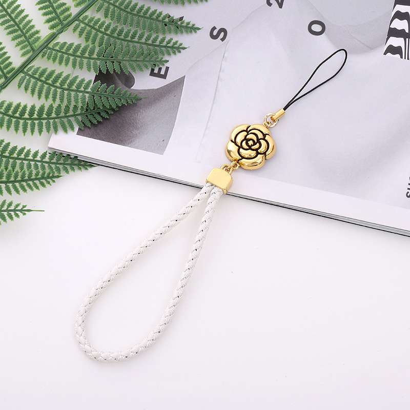 Elegant Sweet Flower Pu Leather Alloy Plating Mobile Phone Chain display picture 3