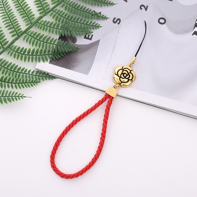 Elegant Sweet Flower Pu Leather Alloy Plating Mobile Phone Chain display picture 4