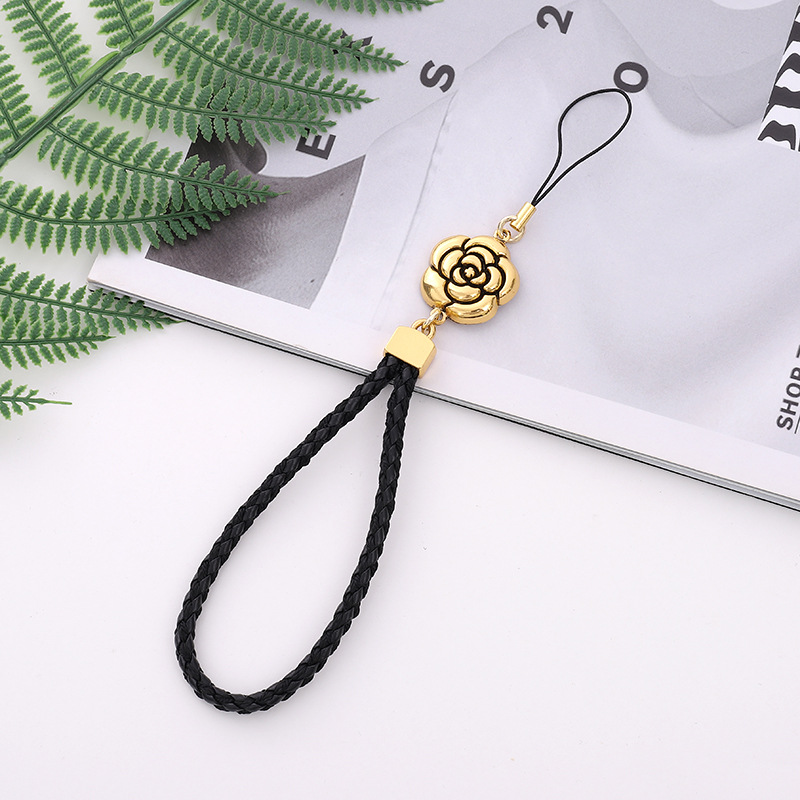 Elegant Sweet Flower Pu Leather Alloy Plating Mobile Phone Chain display picture 5