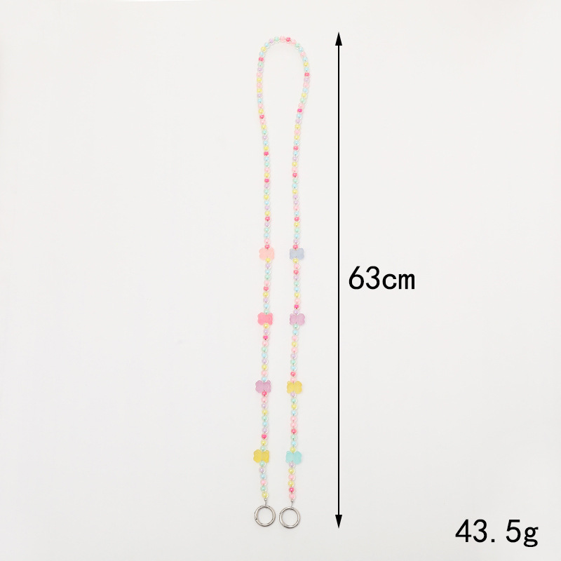 Cute Heart Shape Flower Butterfly Arylic Beaded Stoving Varnish Mobile Phone Chain display picture 1