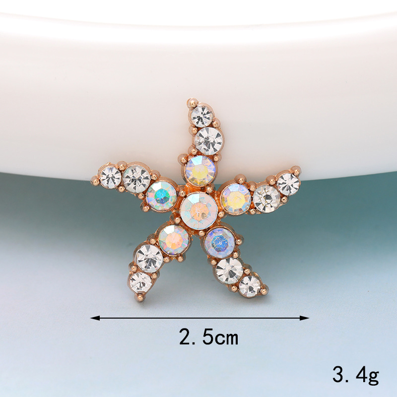 1 Piece 35*47mm 35*50mm 45*45mm Metal Rhinestones Pearl Starfish Flower Polished DIY Accessories display picture 16