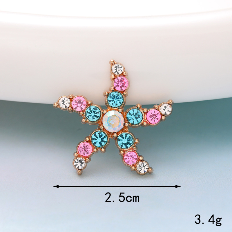 1 Piece 35*47mm 35*50mm 45*45mm Metal Rhinestones Pearl Starfish Flower Polished DIY Accessories display picture 17