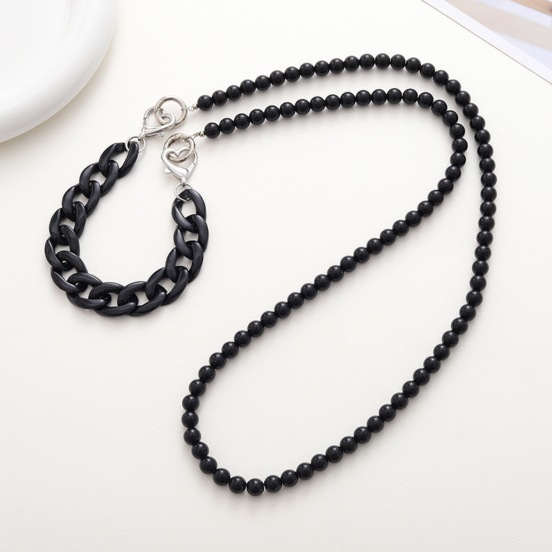 Sweet Simple Style Round Beaded Beaded Stoving Varnish Mobile Phone Chain display picture 2
