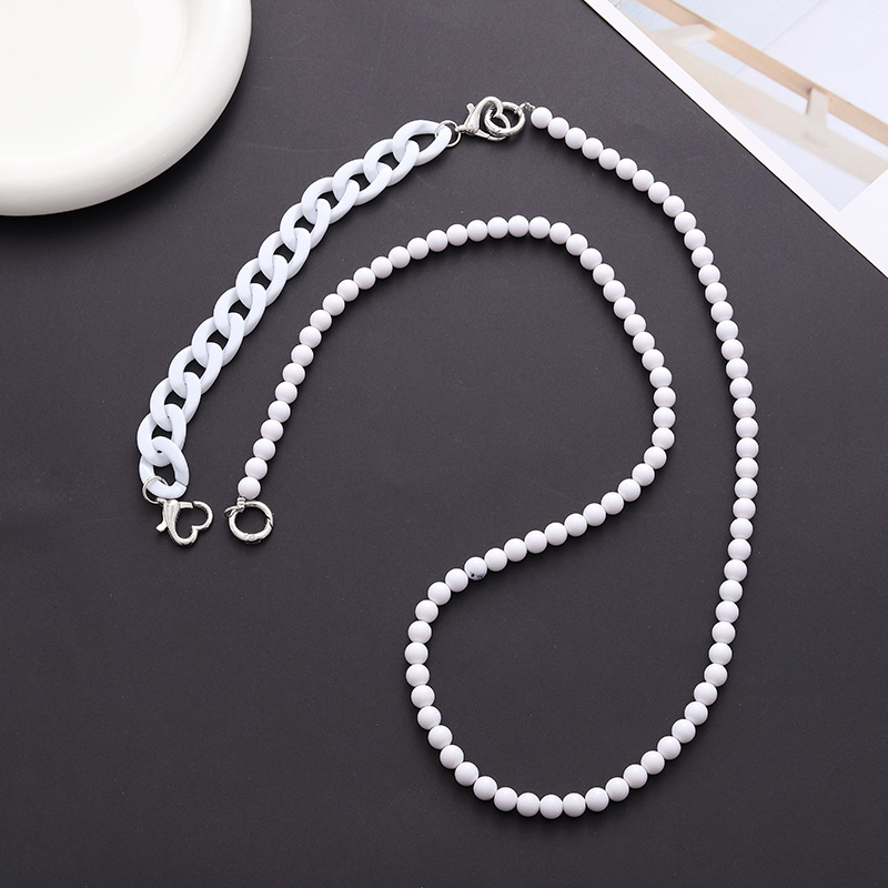 Sweet Simple Style Round Beaded Beaded Stoving Varnish Mobile Phone Chain display picture 3