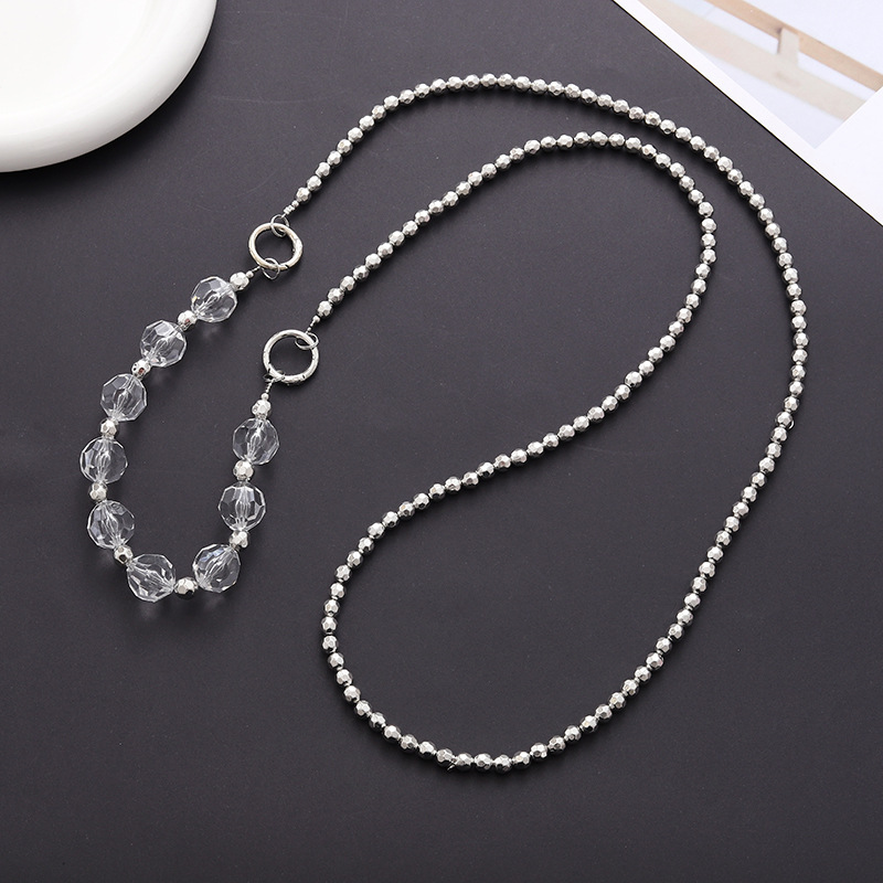 Sweet Simple Style Round Beaded Beaded Stoving Varnish Mobile Phone Chain display picture 4