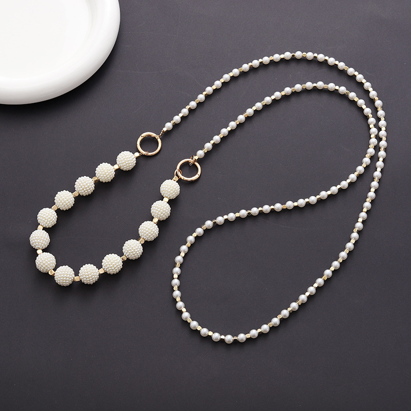 Sweet Simple Style Round Beaded Beaded Stoving Varnish Mobile Phone Chain display picture 5