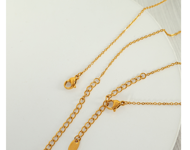 Titan Stahl 18 Karat Vergoldet Einfacher Stil Überzug Kreis Linien Halskette display picture 9