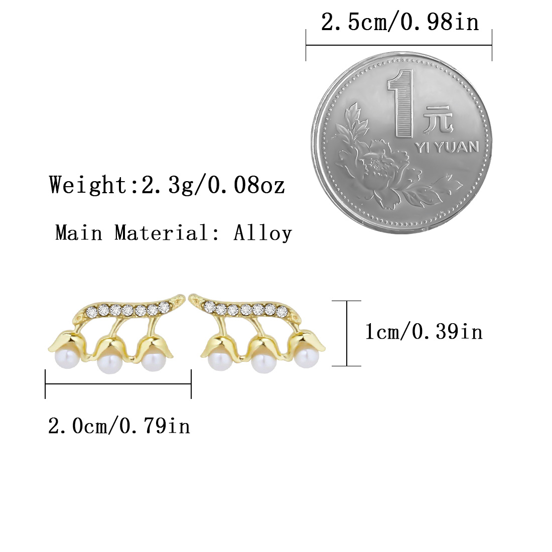 1 Paar Süss Pendeln Blume Inlay Legierung Künstliche Perlen Strasssteine Vergoldet Ohrstecker display picture 1
