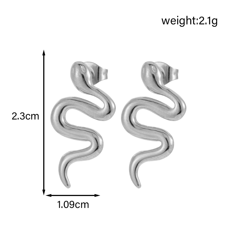 1 Paar IG-Stil Französische Art Einfacher Stil C-Form Geometrisch Schlange Edelstahl 304 Ohrstecker display picture 8