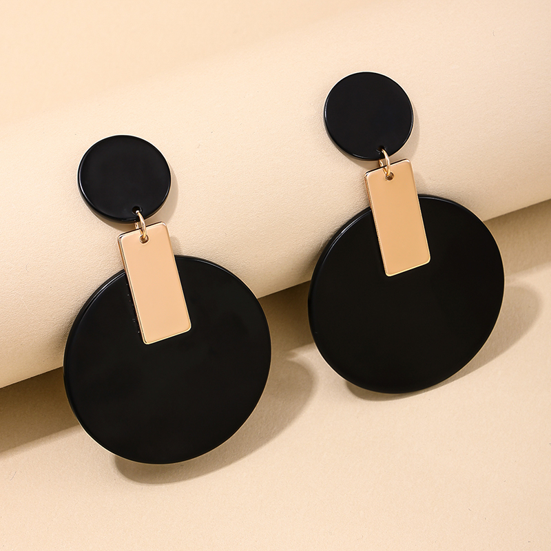 1 Piece Simple Style Classic Style Triangle Round Patchwork Arylic Drop Earrings display picture 5