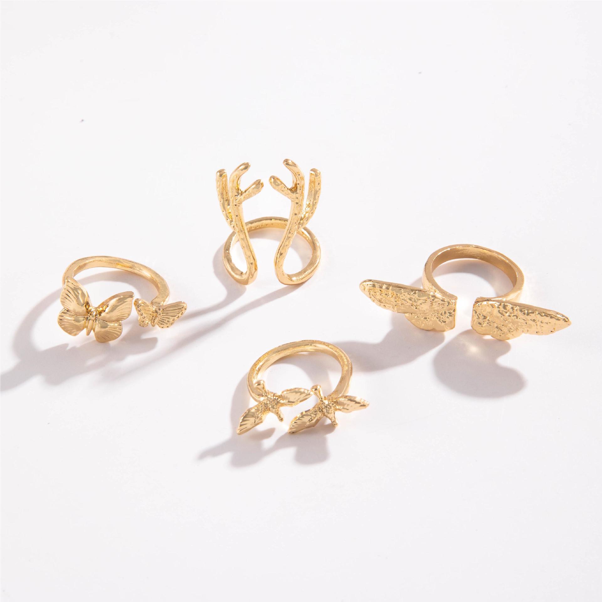 Exaggerated Modern Style Animal Butterfly Deer Alloy Women's Open Rings display picture 1