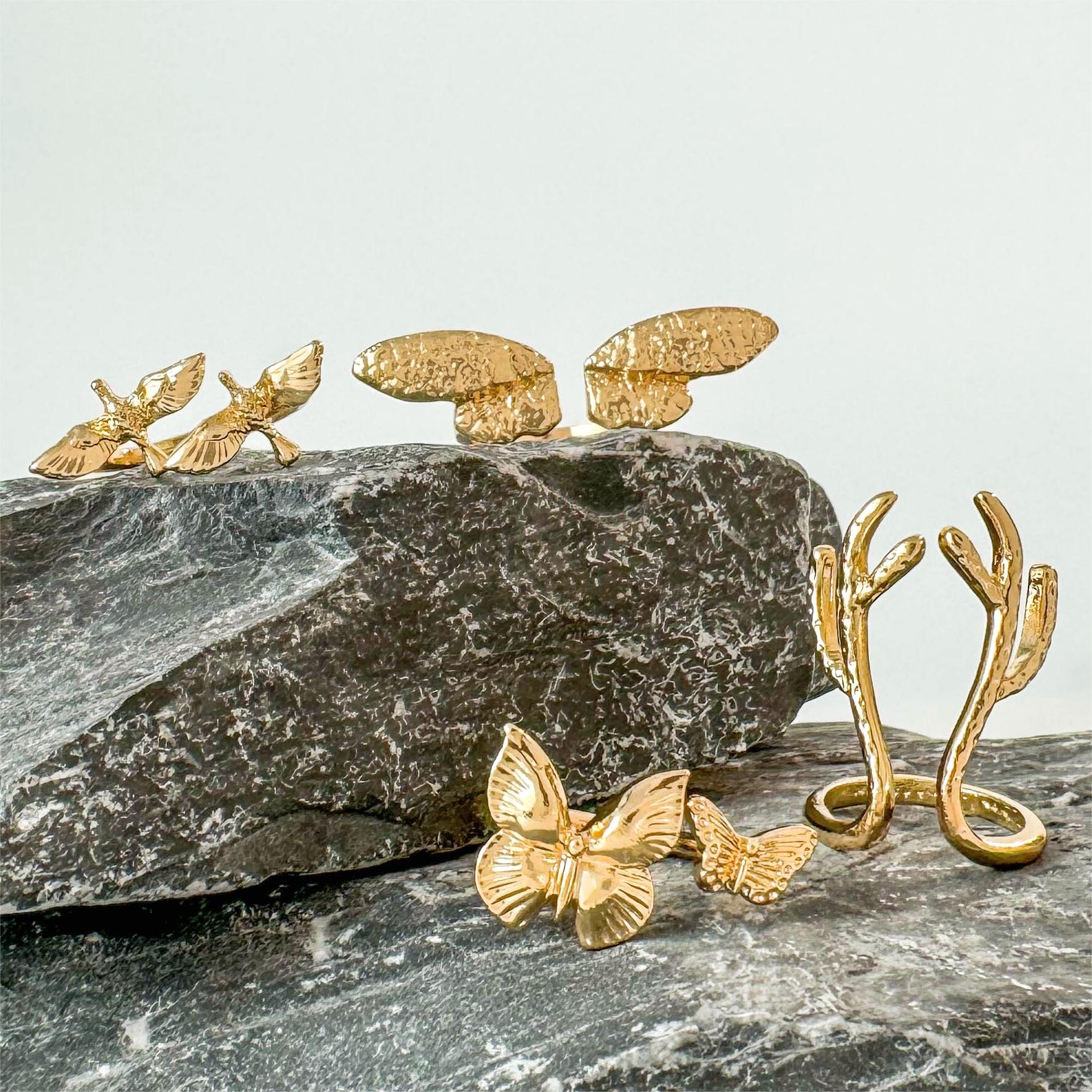 Exaggerated Modern Style Animal Butterfly Deer Alloy Women's Open Rings display picture 5