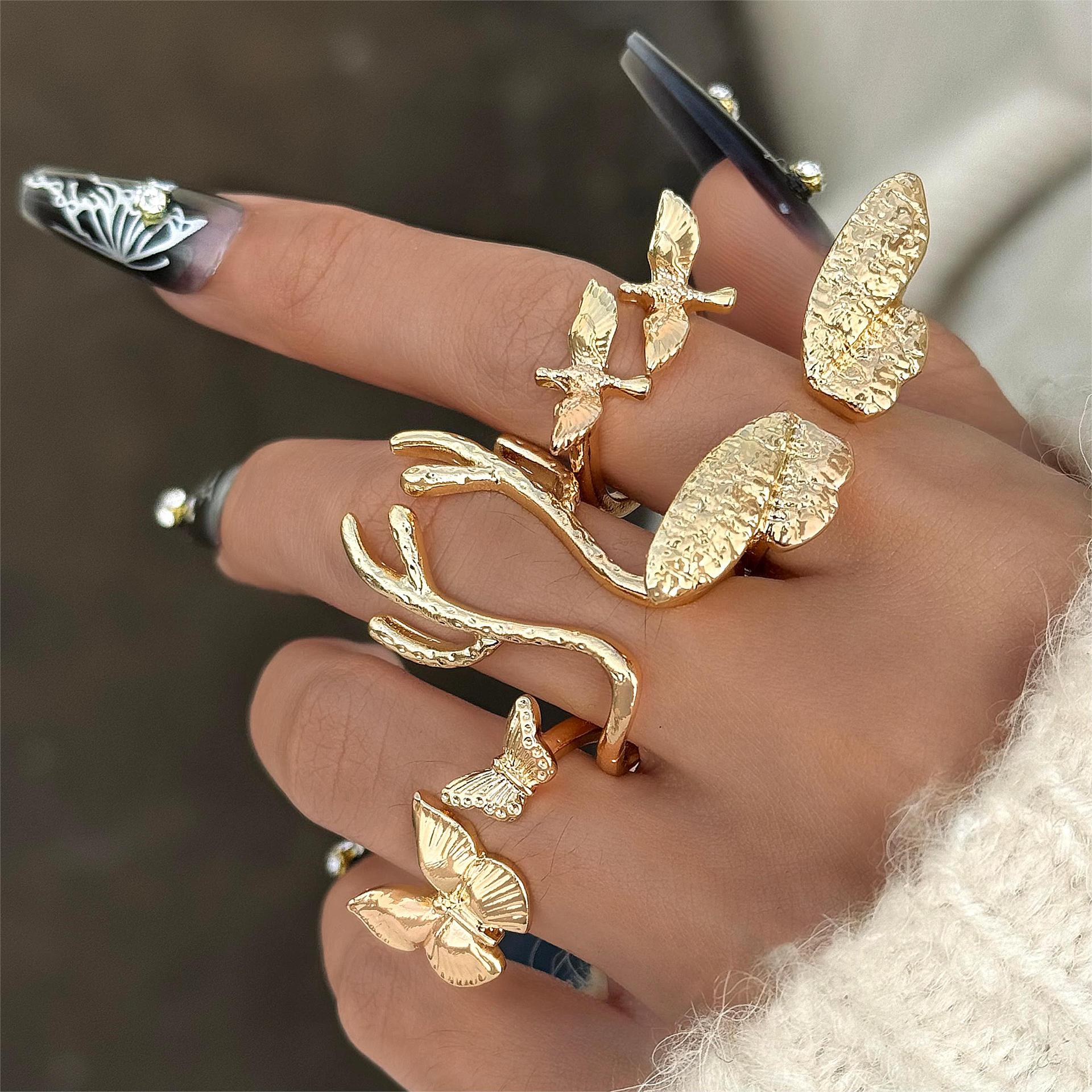 Exaggerated Modern Style Animal Butterfly Deer Alloy Women's Open Rings display picture 4