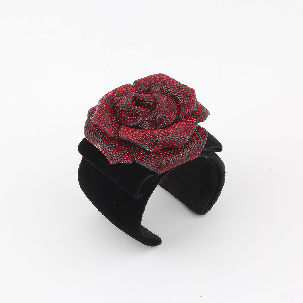 Einfacher Stil Klassischer Stil Rose Baumwolle Strass Flanell Frau Armreif display picture 8